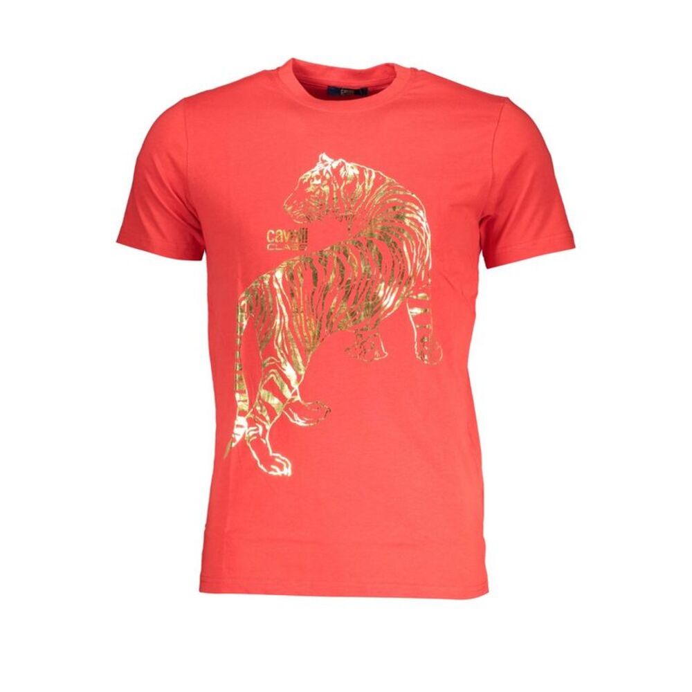 Cavalli Class Red Cotton Men Men's T-Shirt